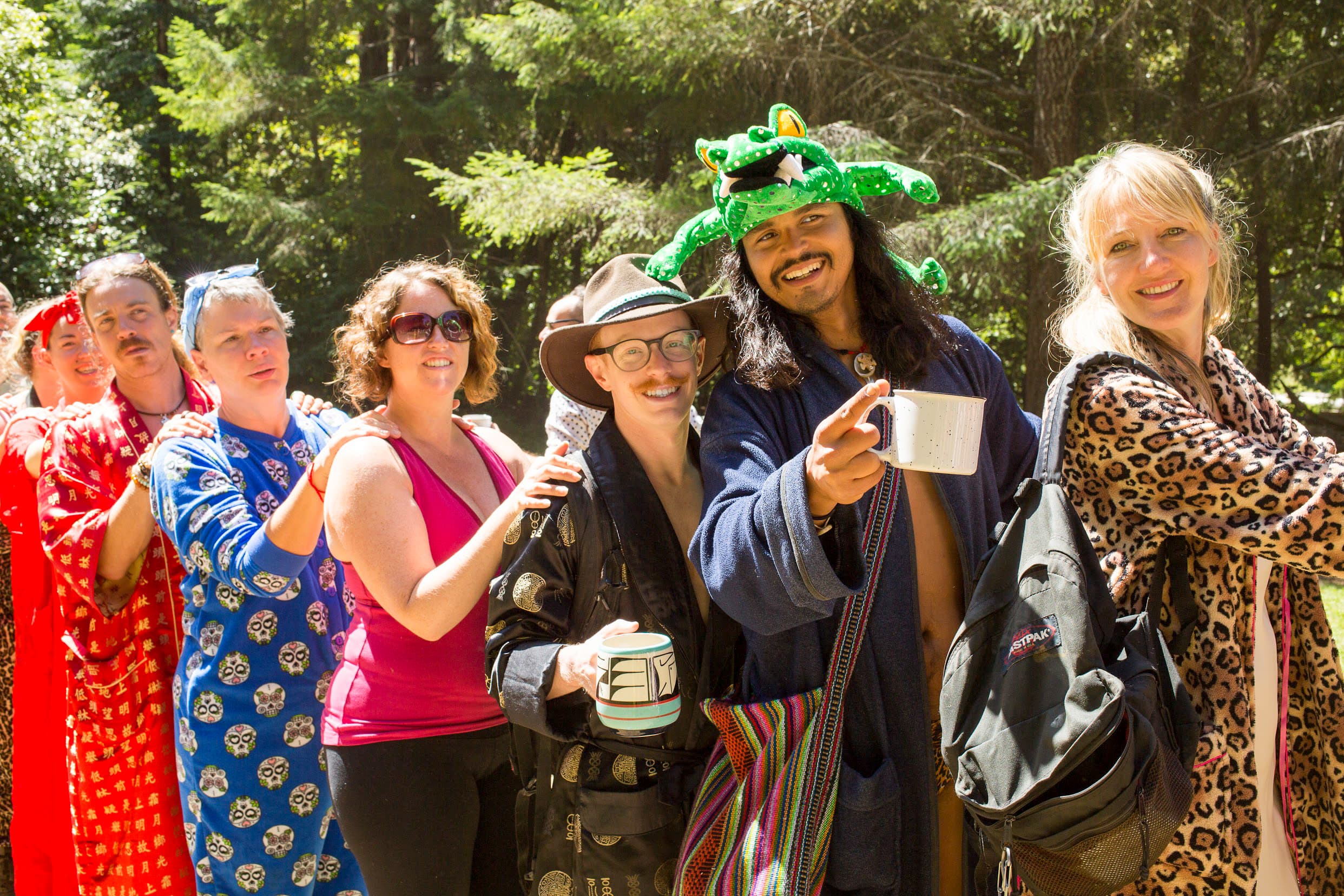 The Camp Grounded community in the redwoods